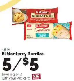Harris Teeter El Monterey burritos offer
