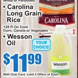 SuperFresh • Carolina Long Grain Rice • Wesson Oil offer