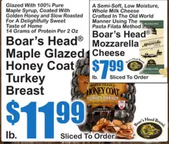 SuperFresh Boar's Head Maple Glazed Honey Coat Turkey Breast offer