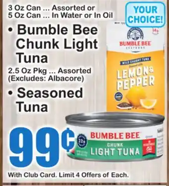 SuperFresh • Bumble Bee Chunk Light Tuna • Seasoned Tuna offer