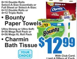 SuperFresh • Bounty Paper Towels • Charmin Bath Tissue offer