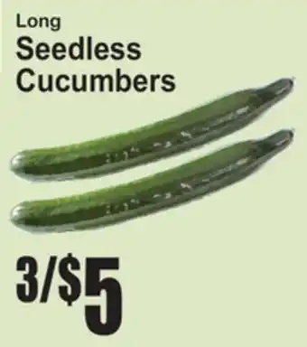 SuperFresh Long Seedless Cucumbers offer