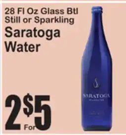 SuperFresh 28 Fl Oz Glass Btl Still or Sparkling Saratoga Water offer