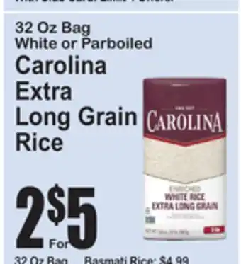 SuperFresh 32 Oz Bag White or Parboiled Carolina Extra Long Grain Rice offer
