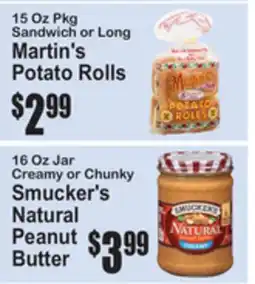 SuperFresh Martin's Potato Rolls or Smucker's Natural Peanut Butter offer