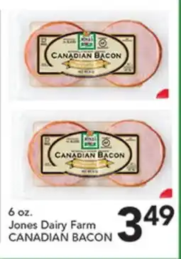 Pete's Fresh Market Jones Dairy Farm CANADIAN BACON offer