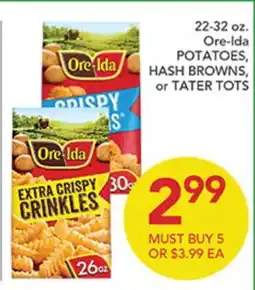Pete's Fresh Market 22-32 oz. Ore-Ida POTATOES, HASH BROWNS, or TATER TOTS offer