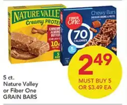 Pete's Fresh Market 5 ct. Nature Valley or Fiber One GRAIN BARS offer
