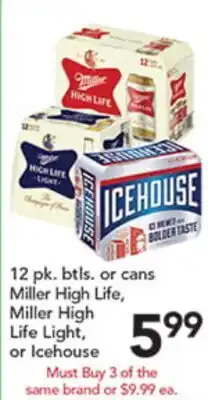 Pete's Fresh Market Miller High Life, Miller High Life Light, or Icehouse offer