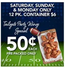 Pete's Fresh Market Tailgate Party Wings Special offer