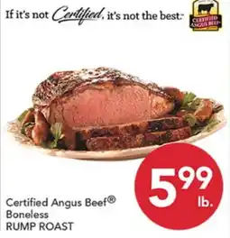 Pete's Fresh Market Certified Angus Beef Boneless RUMP ROAST offer