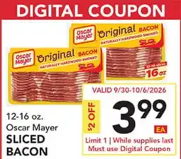 Pete's Fresh Market 12-16 oz. Oscar Mayer SLICED BACON offer