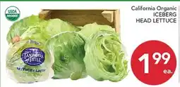 Pete's Fresh Market California Organic ICEBERG HEAD LETTUCE offer