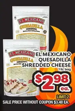 Torres Supermercado EL MEXICANO QUESADILLA SHREDDED CHEESE offer