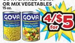Torres Supermercado GOYA GOLDEN CORN OR MIX VEGETABLES offer