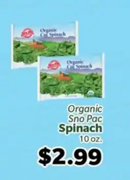Living Fresh Market Organic Sno Pac Spinach offer