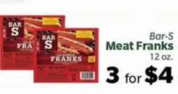Living Fresh Market Bar-S Meat Franks offer