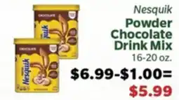 Living Fresh Market Nesquik Powder Chocolate Drink Mix offer