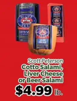 Living Fresh Market Scott Peterson Cotto Salami, Liver Cheese or Beer Salami offer