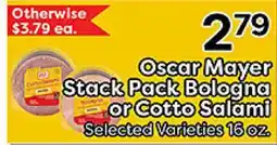 Rich's Fresh Market Oscar Mayer Stack Pack Bologna or Cotto Salami offer