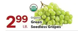 Rich's Fresh Market Organic Green Seedless Grapes offer