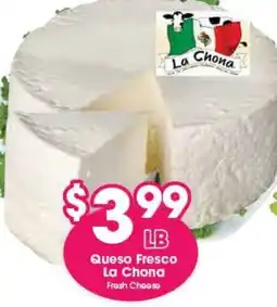 Arteagas Food Center Queso Fresco La Chona offer
