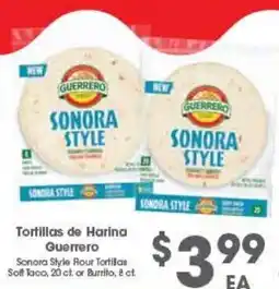 Arteagas Food Center Guerrero Sonora Style Flour Tortillas offer