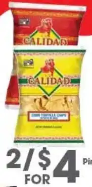 Arteagas Food Center Calidad corn tortilla chips offer
