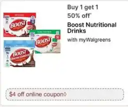 Walgreens Boost Nutritional Drinks offer