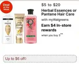 Walgreens Herbal Essences or Pantene Hair Care offer