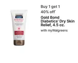 Walgreens Gold Bond Diabetics' Dry Skin Relief offer