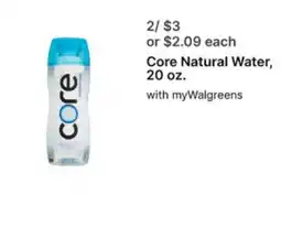Walgreens Core Natural Water offer