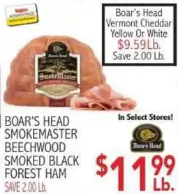 Ingles Markets Boar's Head Smokemaster Beechwood Smoked Black Forest Ham offer