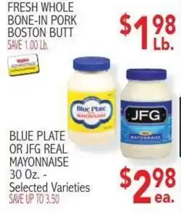 Ingles Markets Blue Plate or JFG Real Mayonnaise offer