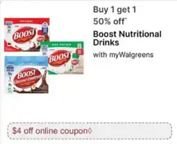 Walgreens Boost Nutritional Drinks offer