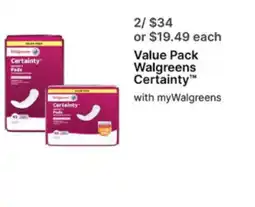 Walgreens Walgreens Certaintyâ„¢ Pads offer