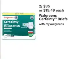 Walgreens Walgreens Certainty™ Briefs offer