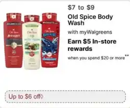 Walgreens Old Spice Body Wash offer