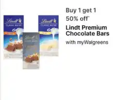 Walgreens Lindt Premium Chocolate Bars offer