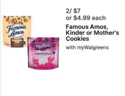 Walgreens Famous Amos, Kinder or Mother's Cookies offer