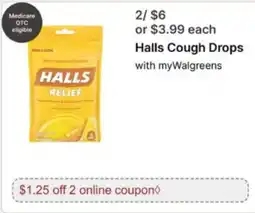 Walgreens Halls Cough Drops offer
