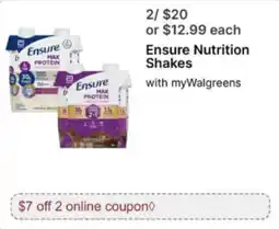 Walgreens Ensure Nutrition Shakes offer