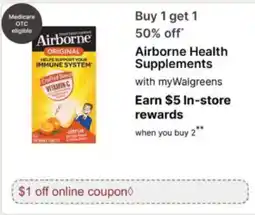 Walgreens Airborne Health Supplements offer