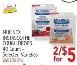 Ingles Markets Mucinex instasoothe cough drops offer