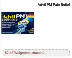 Walgreens Advil PM Pain Relief offer