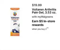 Walgreens Voltaren Arthritis Pain Gel offer