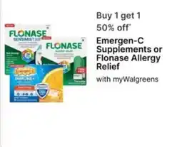 Walgreens Emergen-C Supplements or Flonase Allergy Relief offer
