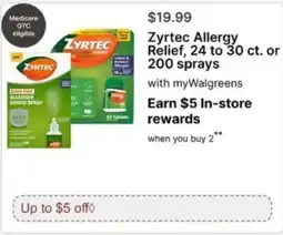 Walgreens Zyrtec Allergy Relief offer