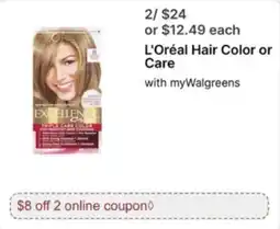 Walgreens L'Oréal Hair Color or Care offer
