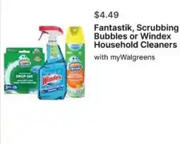 Walgreens Fantastik, Scrubbing Bubbles or Windex Household Cleaners offer